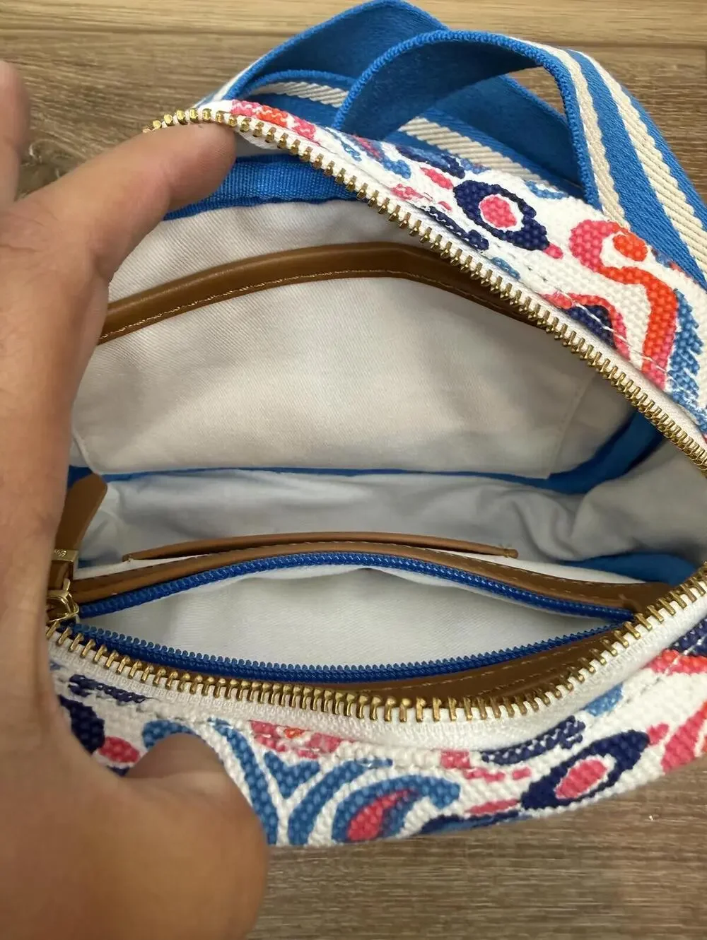 Boden Vibrant Multi-Color Patterned Canvas Crossbody Bag